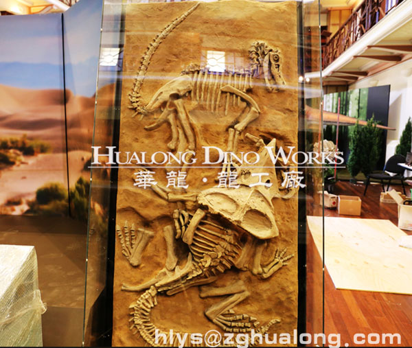 华龙艺术恐龙化石骨架博物馆雕塑展览