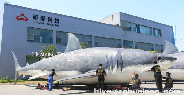 华龙艺术海洋巨型仿真大白鲨定制