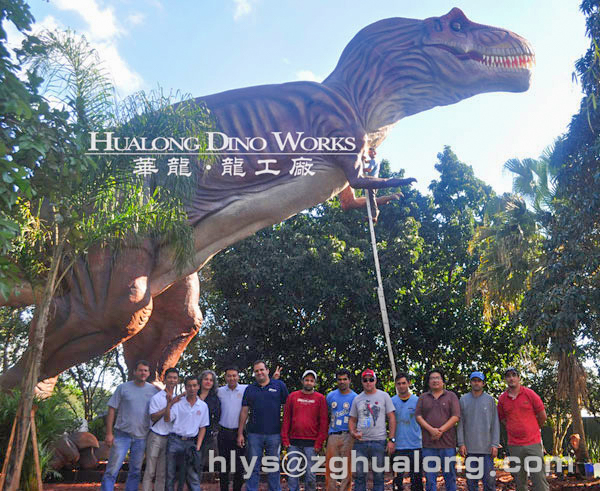 华龙艺术海外侏罗纪主题公园大型仿真霸王龙机模20M