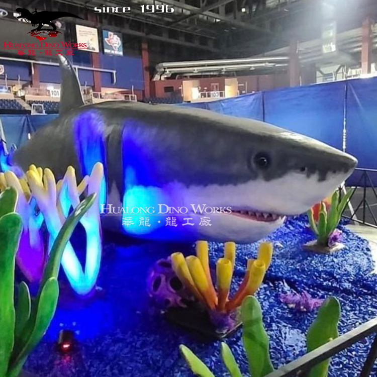 华龙科技 室内仿真海洋生物展览 栩栩如生的大型仿真鲨鱼模型