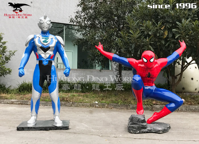 华龙科技 电影IP人物造型蜘蛛侠 奥特曼雕塑模型