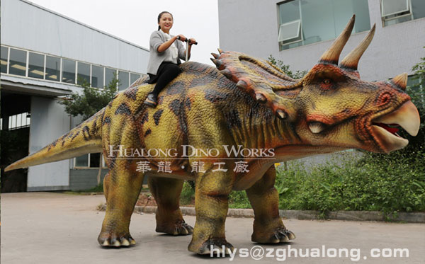 华龙艺术好看的骑乘恐龙模型