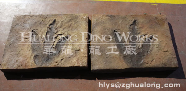 华龙艺术效果逼真仿真恐龙脚印摆件