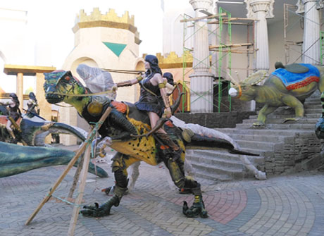 华龙艺术肉食恐龙骑乘模型