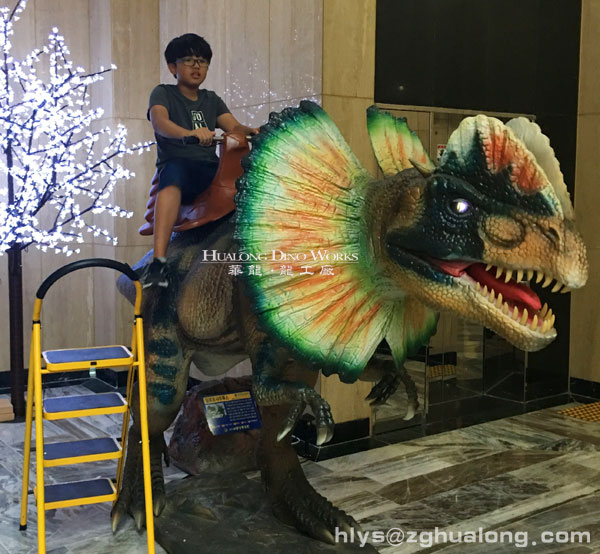 华龙艺术小朋友大人玩耍坐骑双冠龙