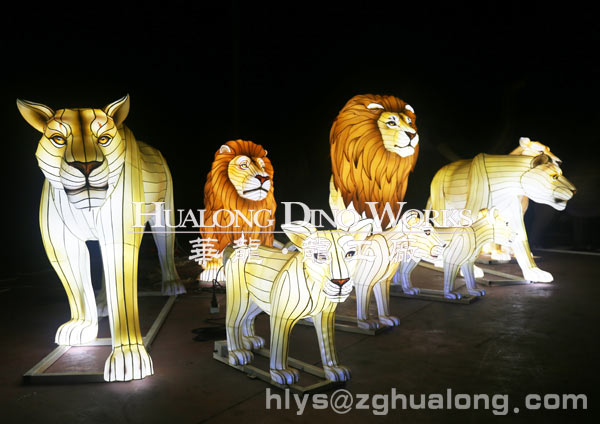 华龙艺术动物主题彩灯摆件