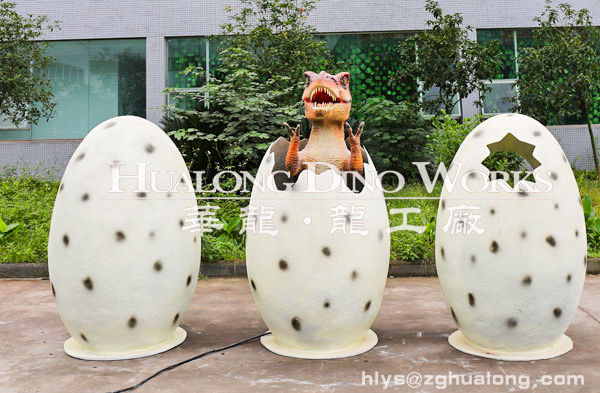 华龙艺术户外恐龙主题乐园 互动拍照恐龙蛋组合高1.8M