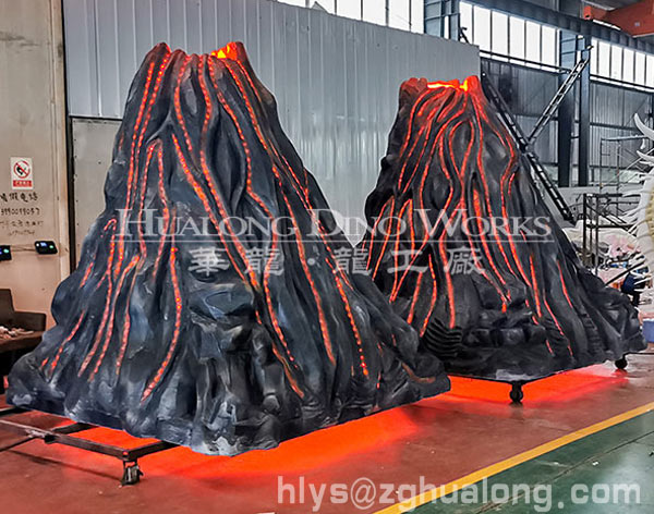 华龙艺术户外景区游乐场高仿真火山摆件