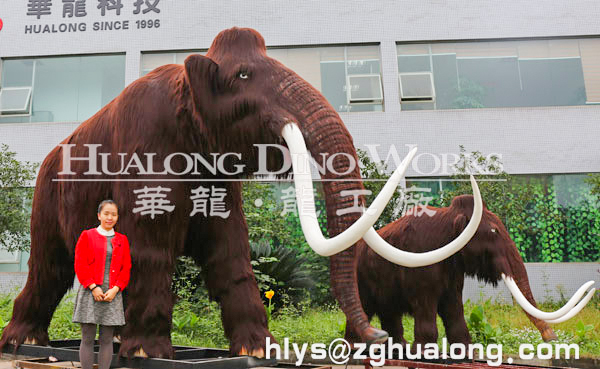 华龙艺术户外景区游乐场大型仿真猛犸象机模