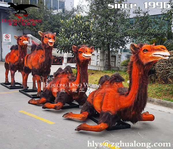 华龙艺术 户外景区大型仿真沙漠骆驼迁移