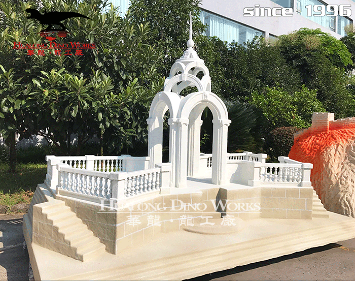 华龙科技 园林景观雕塑镜像流装饰摆件