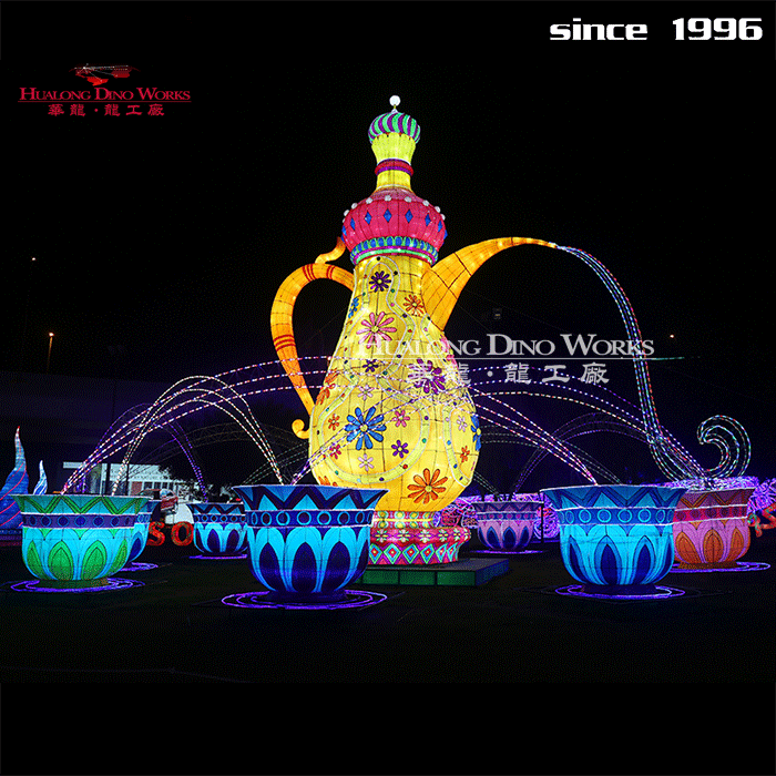 华龙科技 室外创意大型酒壶彩灯 绚丽多彩