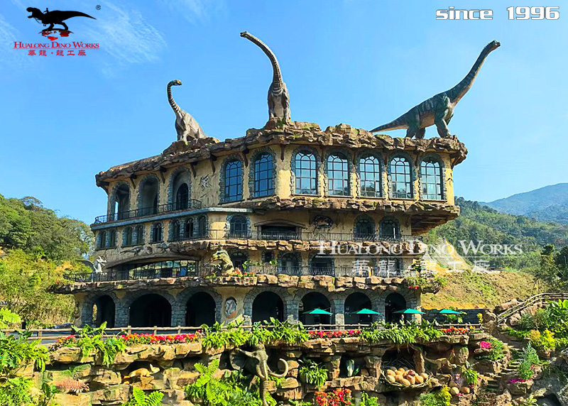 华龙艺术 大型仿真腕龙一家 景区户外美陈主题公园展览恐龙制作租赁