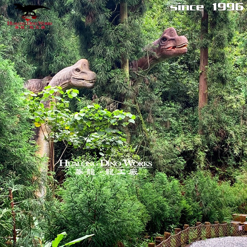 华龙艺术 华龙艺术大型仿真腕龙头机械模型源头制作厂家 景区商场游乐园引流美陈互动