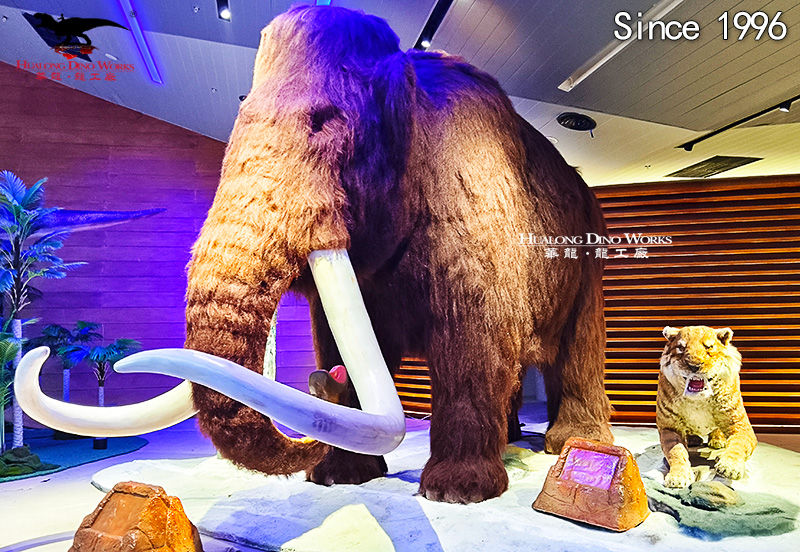 华龙艺术景区仿真猛犸象模型 网红冰河世纪打卡装置 文旅景区引流增收展陈