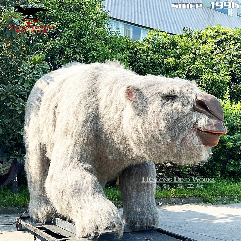 华龙艺术 大型仿真双齿门兽动态模型 古生物科普展品 景区农庄网红打卡盈利引流装置