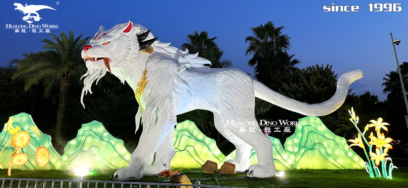 华龙科技 夜游大型山海经白虎模型定制