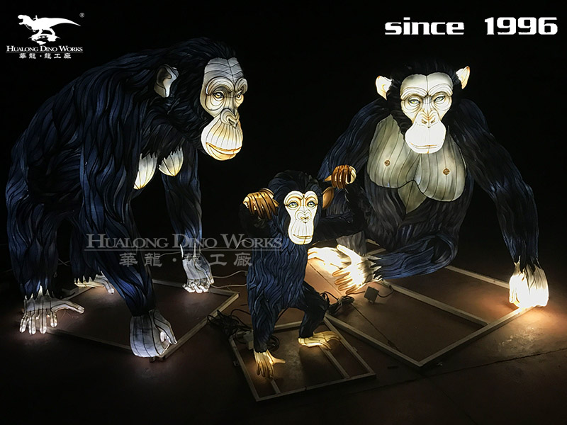 华龙艺术 大型猩猩彩灯造型优美