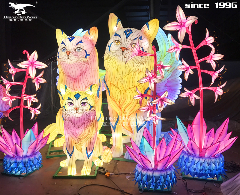 华龙科技  高品质绚丽多彩的动物花灯装饰摆件