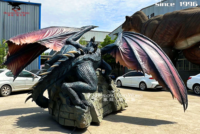 华龙科技 户外森林亲子恐龙乐园 丛林深处的电动仿真恐龙  飞龙