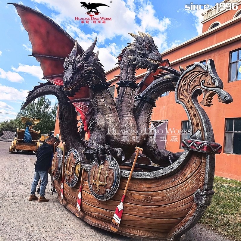 华龙科技 巡游机械大型仿真西方飞龙巡演车 千万流量景区活动装备