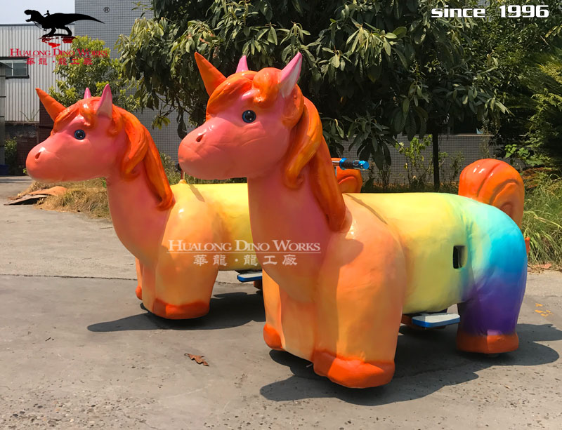 华龙科技  商场室内亲子骑乘独角兽电动小童车